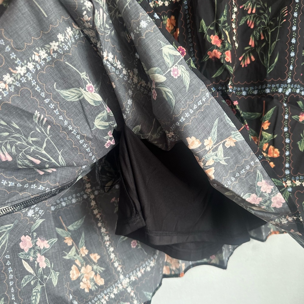 entro Black Floral Mini Dress with Orange & Pink Blooms - Picture 2 of 7